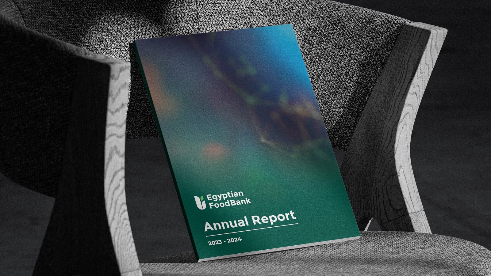 Egyptian Food Bank annual report infographic spread.