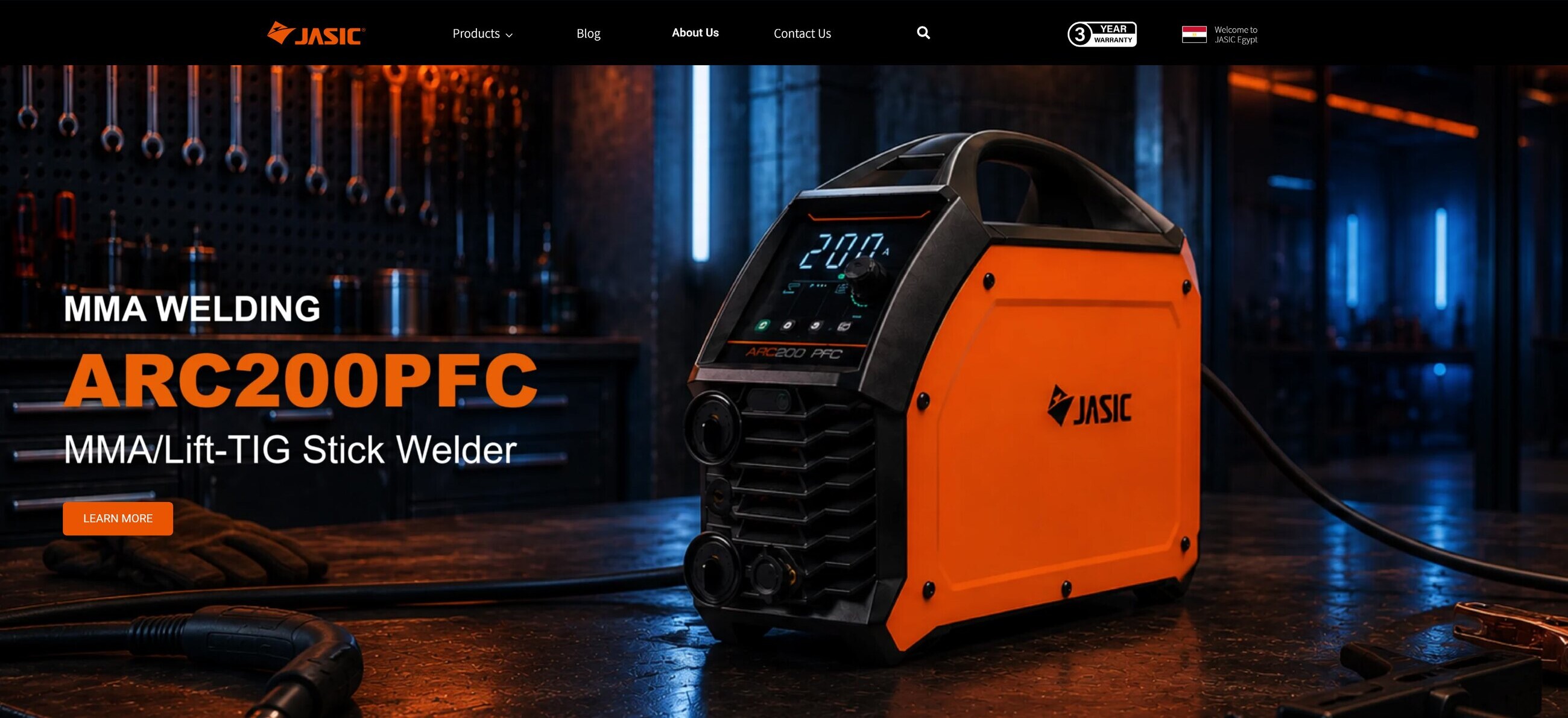 JASIC welding equipment product photography.